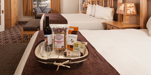 Gift Basket sitting on bed