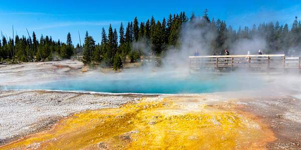 Colorful thermal hot spring at West Thumb Geyser Basin